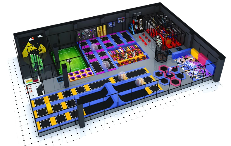 Cheap Wholesale Indoor Trampoline Jump Park Manufacturer With Ninja Adventure Course