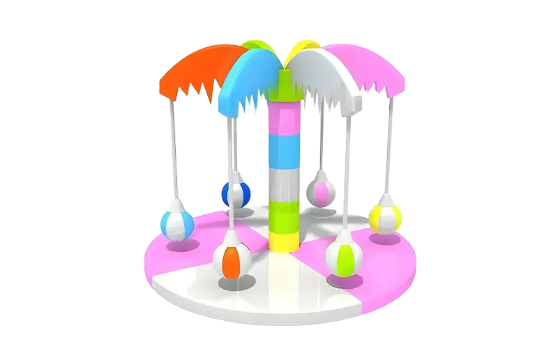 Customized Indoor Coconut Tree Electric Swivel Carousel Soft Play Equipment For Sale