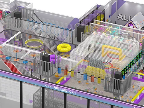 High-Aerial Net Ropes Game Course
