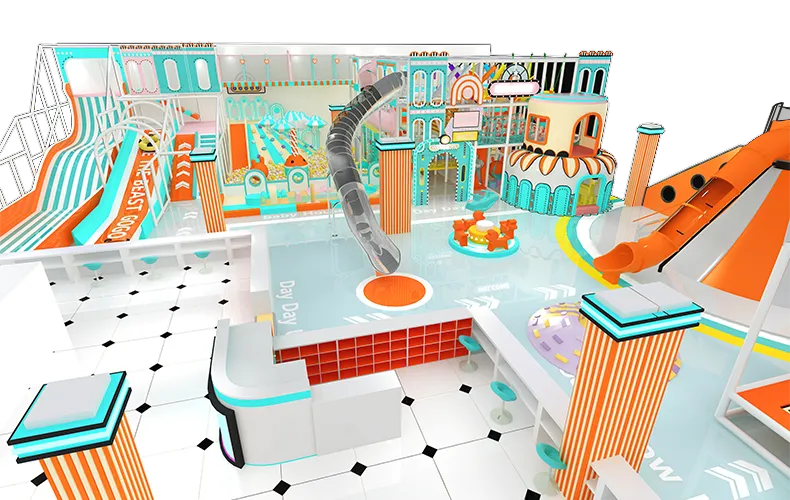 Macaron Candy Castle Themed Indoor Playground Equipment