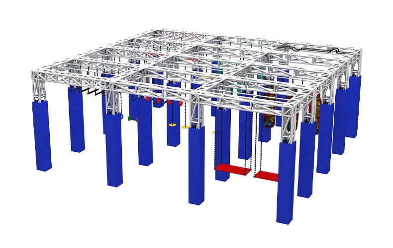 Kids Ninja Course Gym Equipment In Trampoline Park For Fun 