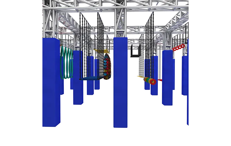 Kids Ninja Course Gym Equipment In Trampoline Park For Fun 