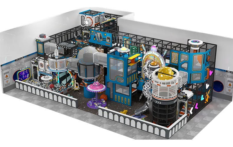 Neon Light Castle Themed Indoor Playground