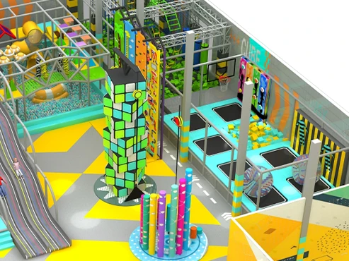 Trampoline Equipment & Adventure Rocking Climbing Area