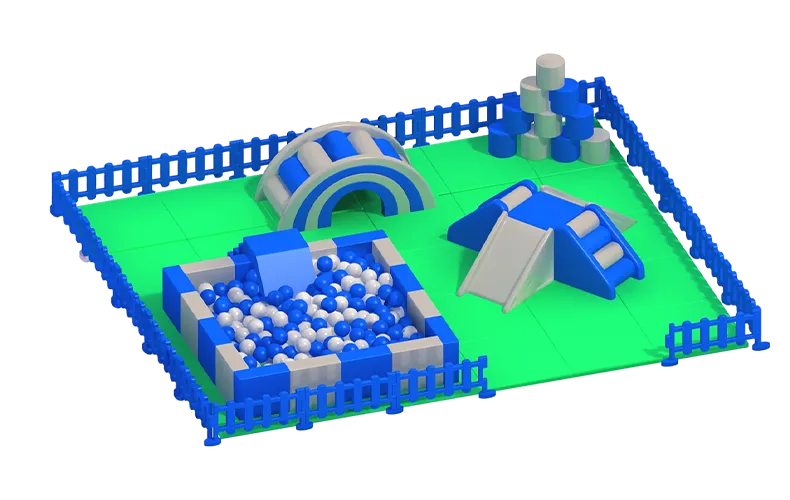 Small Residential Toddler Indoor Soft Play Climbing Foam Equipment With Plastic Fence