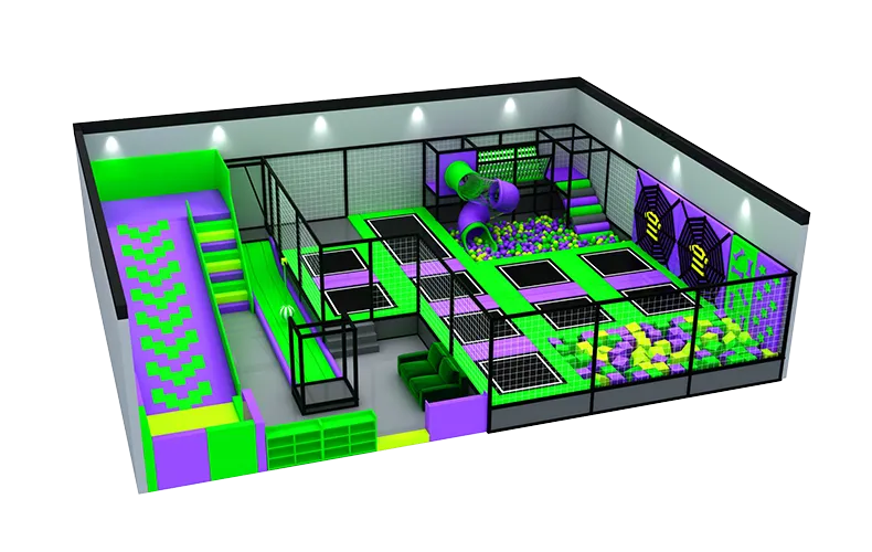 Top Supplier Commercial Indoor Trampoline Jump Park With Kids Donut Slide Play Equipment