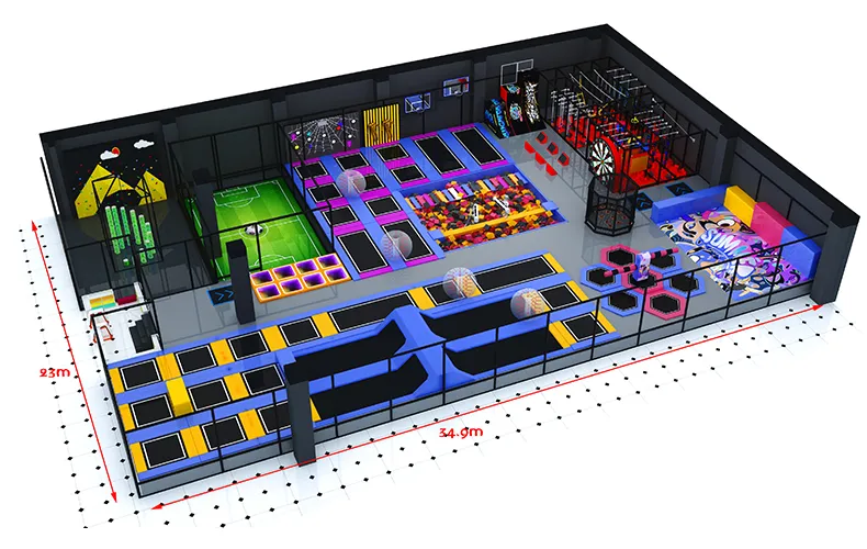 Cheap Wholesale Indoor Trampoline Jump Park Manufacturer With Ninja Adventure Course
